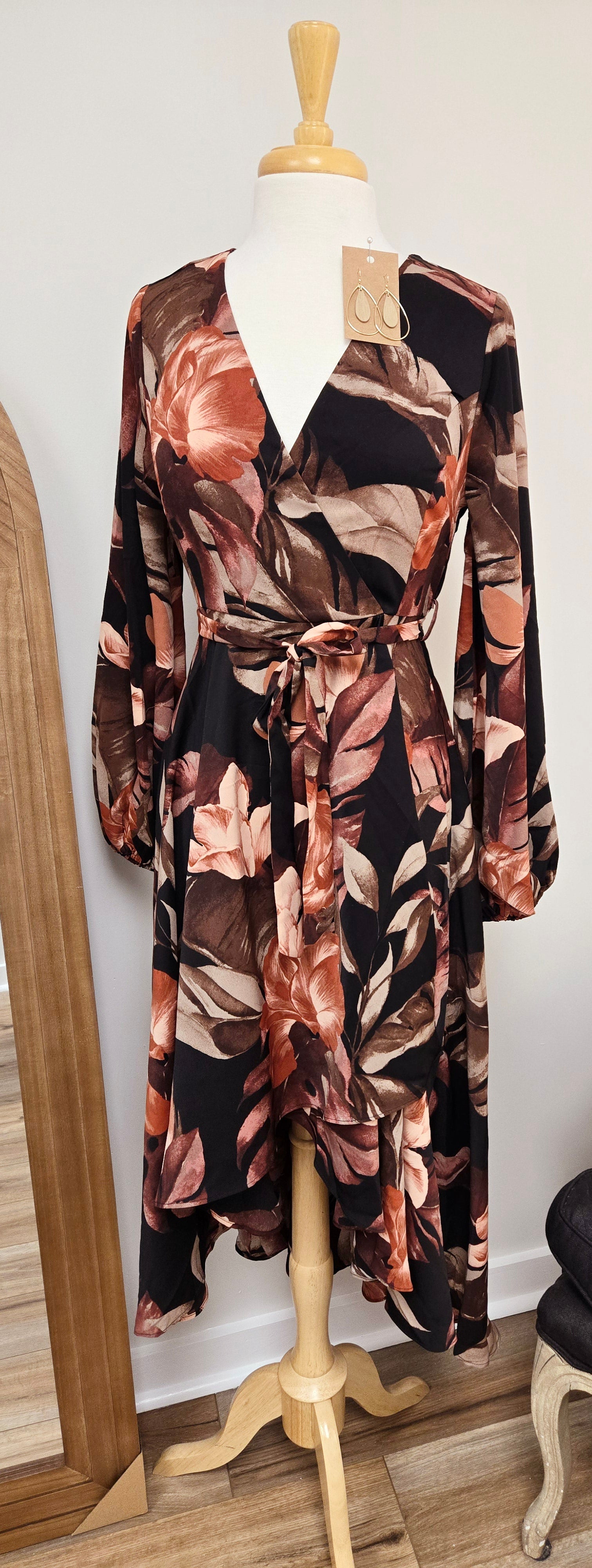 lulus black and white dress Tulip Wrap Dress (Cotton) – CALi DREAMiNG